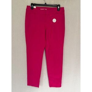 Old Navy Pixie Pants Womens 6-8 Pink Mid Rise Ankle Length Stretch Trousers New
